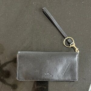 Coach Black Leather Wristlet with Gold Accent *BEST OFFER*
